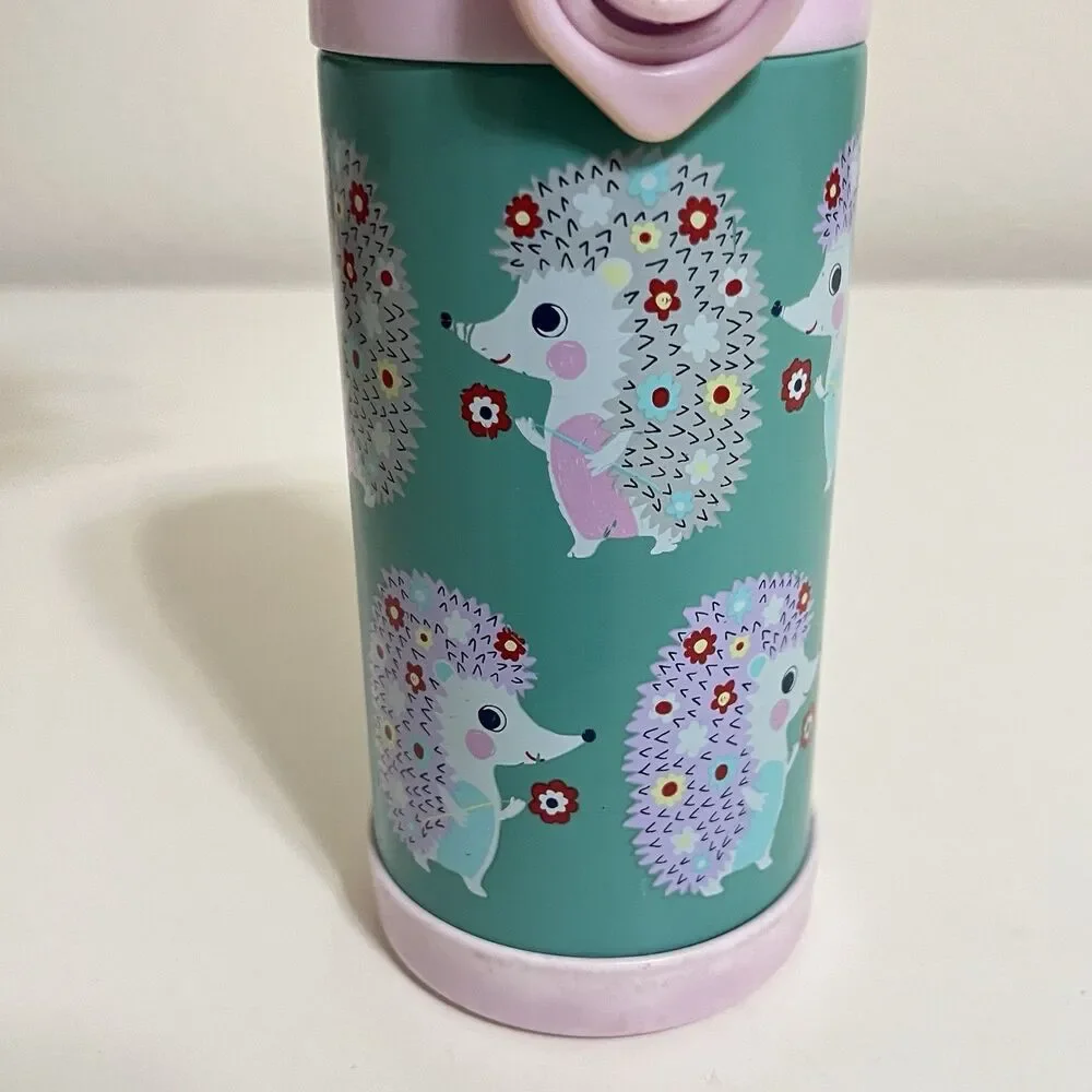 Pottery Barn Kids Mackenzie Aqua Hedgehogs Water Bottle - USED FLAWS